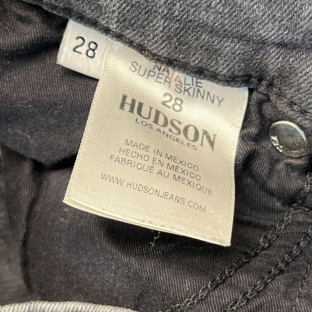 Hudson Jeans Womens Size 28 Natalie Super Skinny Dark Gray‎ Stretch Raw Hem - Picture 9 of 14